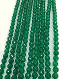 6MM Green Agate faceted , faceted green agate faceted beads, gemstone faceted- Length 15 Inch- Green agate Faceted Round-