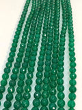 6MM Green Agate faceted , faceted green agate faceted beads, gemstone faceted- Length 15 Inch- Green agate Faceted Round-