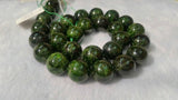 13 MM Chrome Diopside  Round beads Very good quality in 15" Length country of origin Russia