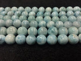 1/2 strand 4A Quality 10 mm Larimar Round Beads , Natural Larimar ,Top Quality Length 20 cm - Larimar Beads