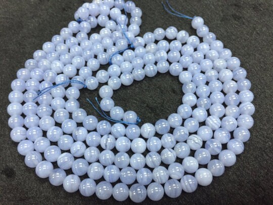 8mm Blue Lace Agate Smooth Round beads, AAA quality beads . length 40 Cm . Good Quality Round beads