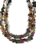 Multi tourmaline Faceted Heart Briolettes, Super Fine Quality, 9 Inch Strand, Tourmaline Briolettes 4mm