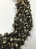 Pyrite Faceted Pear 6X8MM Briolettes, Natural Pyrite Beads