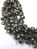 Pyrite Faceted Pear 6X8MM Briolettes, Natural Pyrite Beads