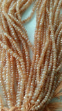 Pack of 5 Strands, Orange Moonstone Mystic faceted Roundel 3.5mm, 14 Inch Strand, Fine Quality