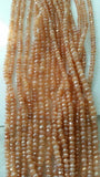 Pack of 5 Strands, Orange Moonstone Mystic faceted Roundel 3.5mm, 14 Inch Strand, Fine Quality