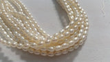 Pearl Rice Beads 5x7mm size, 15 Inch Strand , Freshwater cultured Pearl