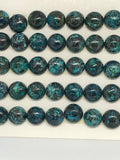 10MM Chrysocolla Round cabochon , (pack of 4 Pc)natural chrysocolla cabs. gemstone cabs. AAA quality cabs.