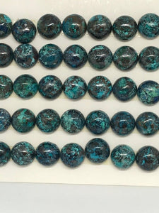 8MM Chrysocolla Round cabochon , (pack of 5 Pc)natural chrysocolla cabs. gemstone cabs. AAA quality cabs.