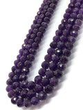 6MM Amethyst Round faceted , Top Quality faceted , Length of strand 16" natural Purple Amethyst . gemstone beads