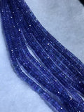 4-7MM Tanzanite Faceted wheel shape, AAA grade,length 16" ,carat weight 140 , Natural Tanzanite beads . Tanzanite Necklace ,Origin Tanzania