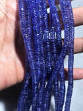 4-7MM Tanzanite Faceted wheel shape, AAA grade,length 16" ,carat weight 140 , Natural Tanzanite beads . Tanzanite Necklace ,Origin Tanzania