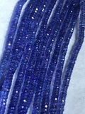 4-7MM Tanzanite Faceted wheel shape, AAA grade,length 16" ,carat weight 140 , Natural Tanzanite beads . Tanzanite Necklace ,Origin Tanzania