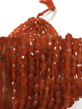 Carnelian Faceted Oval,  7x10mm size, 14 Inch Strand . Heated Carnalian . Orange Agate faceted Oval