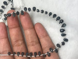 Kyanite faceted small drop Shape - Length 8 Inches , size 5X9MM , Natural green Kyanite .