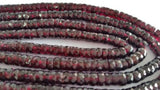 Half Strand Garnet Faceted Washer Shape, 5mm size , Length of 7 Inch . Red Garnet Faceted Heishi shape