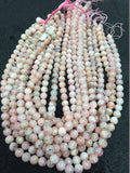 7mm Natural Pink Opal Round Beads , Good Quality - Pink Color . Length 16 Inch