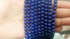 Lapis Round Beads , 6mm, Natural Lapis , Length in 16" Deep Blue Lapis, AAA Quality Round shape