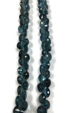 4" Strand, Blue Topaz Faceted Onion Briolette, 4mm size, Top Quality, London Blue topaz Briolette