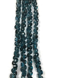 4" Strand, Blue Topaz Faceted Onion Briolette, 4mm size, Top Quality, London Blue topaz Briolette