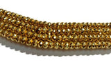 8mm Golden Pyrite Faceted Roundel 14" Gold Coating on Pyrite . Pyrite coating faceted Roundel