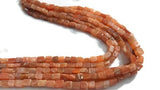 2 strand Pack, Peach Moonstone Smooth Brick shape beads- length 14 inch