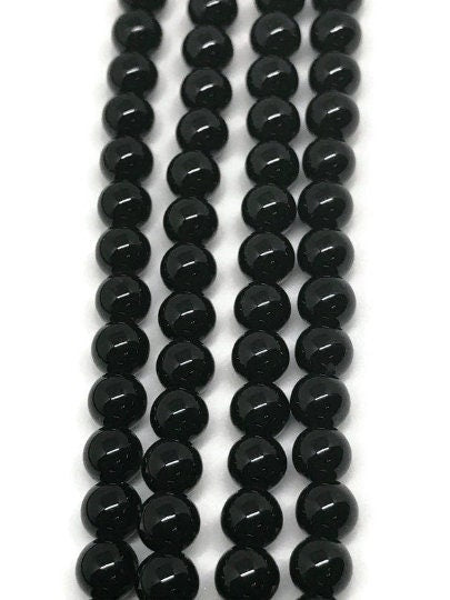 Black Onyx 10M Smooth Round, Round beads, gemstone shape Length 16 Inch-