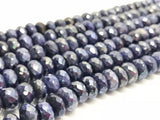 9MM Blue Moonstone Faceted Roundel Coating, length 14" Good Quality faceted beads