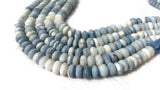 10MM PERUVIAN BLUE opal Smooth Roundel shape, Natural opal beads, Length 10" AA Quality shaded Blue Opal beads