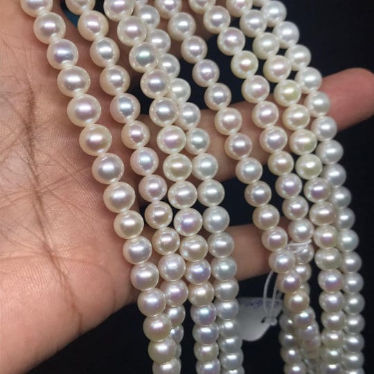 Freshwater Pearl 6 MM Round beads -100% Natural Color AAA Quality 40cm Length , white pearl beads