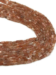 Sunstone Smooth Brick , 4.5x6.5mm to 5x8.5mm size, 14.5" Strand, Quality AA, Sunstone Rectangle