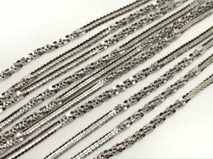 925 Sterling Silver Chain , Length 22" Silver Chain Necklace with White Rhodium gram weight 3.88 code SS10