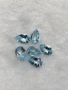 6X9MM Sky Blue Topaz faceted Pear Cabs,natural gemstone cabochon , Pack of 2 pc , AAA grade gemstone