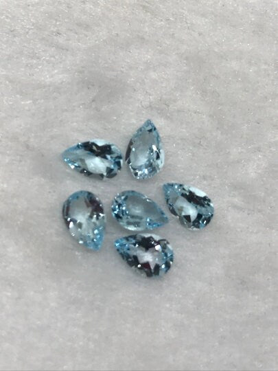 6X9MM Sky Blue Topaz faceted Pear Cabs,natural gemstone cabochon , Pack of 2 pc , AAA grade gemstone