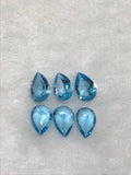6X9MM Swiss Blue Topaz faceted Pear Cut - Pack of 2 pc , AAA Quality