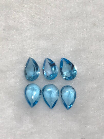 6X9MM Swiss Blue Topaz faceted Pear Cut -  Pack of 2 pc , AAA Quality