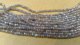 3MM Labradorite Coating faceted Roundel ,  labradorite with Blue Fire , Length of Strand 14"