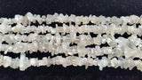 White Moonstone Chips Beads , Length of Necklace 34" . Natural Moonstone Beads. irregular shape