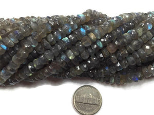 Labradorite faceted Roundel, 7mm approx Finest Quality 100% Natural Wholesale Price . Hand cut faceted