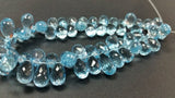 Sky Blue topaz Drop faceted Briollete , Size 4X6MM Good quality Topaz Briolettes . length 8 Inch