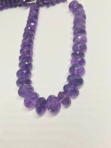 10MM Amethyst faceted Roundel Beads, Deep Purple Color , Length 10" Natural Amethyst Top Quality faceted Roundel Beads