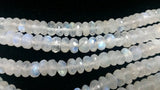 8MM RAINBOW MOONSTONE Faceted Roundel Shape, Blue Fire Good Quality faceted Roundel, Length 10" Good cutting beads