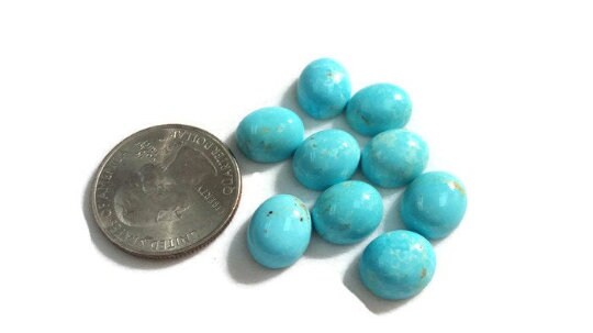 Turquoise Oval 10x12MM  Cab, Pack of 2 Pc, Natural Arizona TQ Cabs . Natural Turquoise loose cabs