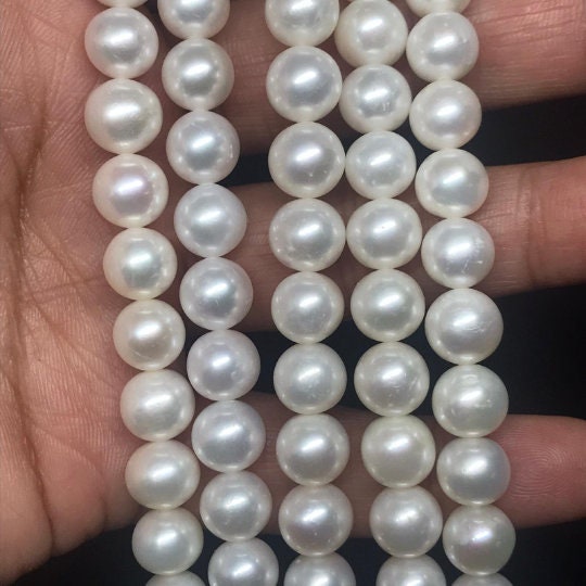 Freshwater Pearl Round beads 8 mm size -100% Natural Color AAA Quality 40cm Length , white pearl beads