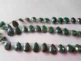 Green Moonstone Coated faceted Pear Shape - Length 8 Inches , shape Size 10X11 MM , Moonstone coating , AAA Quality gemstone