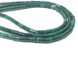 Malachite 4X14 MM Tube Beads , Length of strand 40 cm - Top Quality , Natural Malachite Cylinder Beads- Malachite Barrel Beads