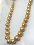 Freshwater Pearl Round beads ,10-12mm ,cultured freshwater pearl - Golden Color AA Quality 40cm Length code #02