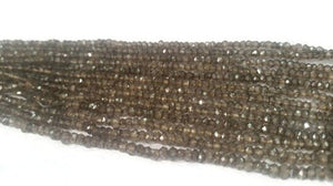 Smoky Quartz Faceted Roundel Beads , size 3.5mm length 14" Smoky coating faceted beads