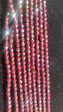 4mm Garnet Round faceted beads, length of strand 14" top quality beads . Red garnet Micro faceted beads