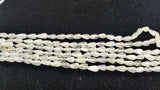 2 Strand Pack , White Moonstone Drop shape , Straight Drill Beads in 6x8MM .length 14 Inch